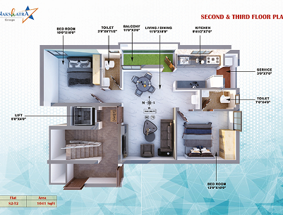 Second floor plan view 3